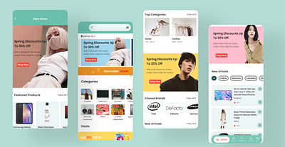 e -commerce app home branding ecommerce ui ux