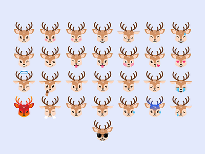 emoji cartoon deer design emoji flat graphic design icon illustration minimal ui ux vector