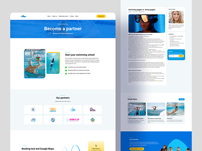 Swimming School Website (Inner pages 3) available for projects best design 2024 best of dribbble blog blog web design blog website complete website design creative website design freelance designer landing page design minimal web design partner page trending 2024 uiroll website partner page