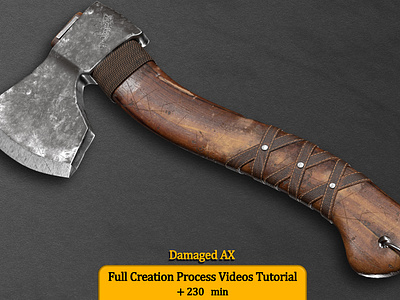 Damaged AX (free tutorial process) 3d 3dmodeling 3dsmax 3dvisualizer artstation blender cgartist sculpting substance painter texturing tutorial unfold youtube zbrush