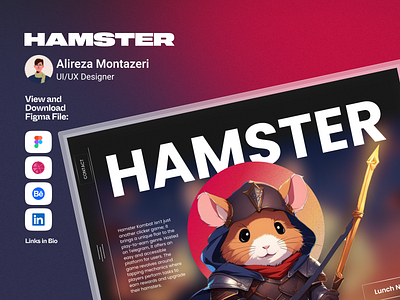 Hamster crypto game hamster illustration telegram token ui