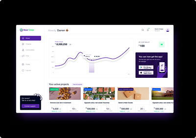 Project Investment platform dashboard figma investment ui web