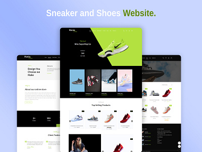 Sneaker & Shoes Store Website branding design ecommerce illustration shoe website sneaker website ui web design website design website template woocommerce wordpress