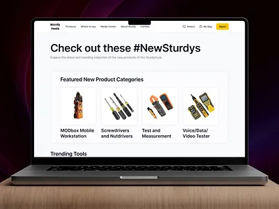 SturdyTools - eCommerce Website Design engineering website feedbacks landing pages tools manufacturing design ui design user research web templates website design