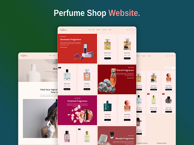 Perfume Shop Theme Template branding design ecommerce illustration ui web design website design website template woocommerce wordpress