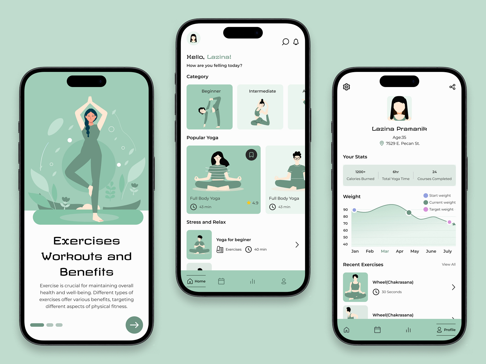 Yoga App Design by Lazina Khatun on Dribbble