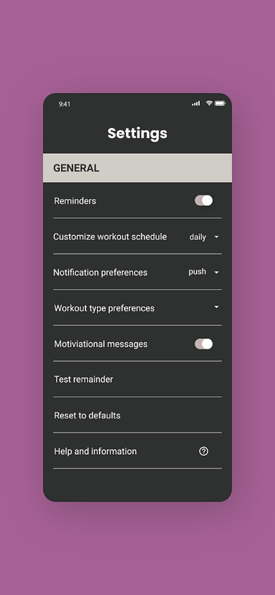 Daily UI Challenge Day 7 - Settings adobe xd dailyui design ui