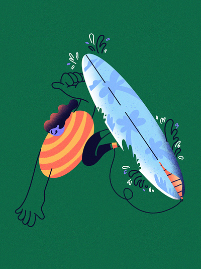 surfing branding design graphic design icon illustration line minimal retro simple surfing ui