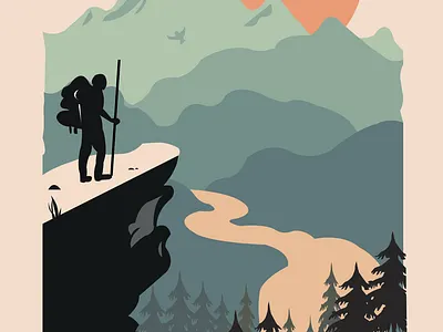 Climbing Mountain in Adobe Illustrator CC 3d branding design graphic design illustration logo mountain typography ui ux vector