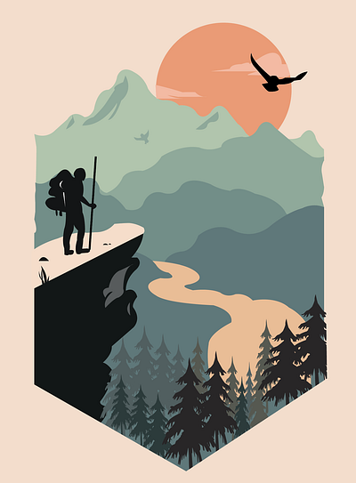 Climbing Mountain in Adobe Illustrator CC 3d branding design graphic design illustration logo mountain typography ui ux vector