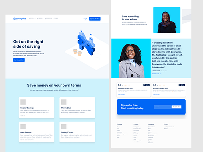 Cowrywise - Fintech Landing Page design finance fintech fintech startup landing page ui uidesign uiux user interface web design