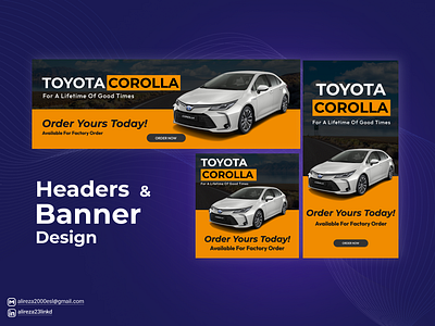 Header & Banner Design banner car corolla design figma graphic header toyota ui ux vehicle