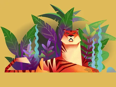 Tiger adobeillustrator adobephotoshop animals animalsillustration art character design creative design digitalillustration draw graphic design illustration vector vectorillustrations