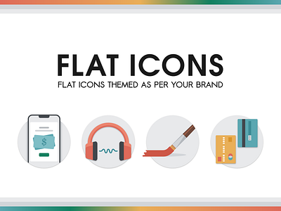 FLAT ICONS 2d brand identity branding colour theory flat icons material ui website