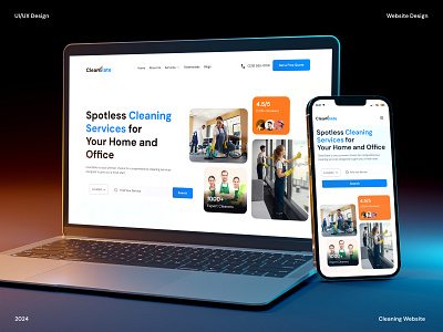 Cleaning Services Landing Page UI Design cleaning cleaning company cleaning landing page cleaning service cleaning service website cleaning service website ui cleaning services cleaning website ui figma landing page landing page design landing page ui ui uiux ux website design website ui