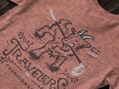 Travelers Campionship Merch Illustration branding connecticut cute drawing farm goat golf golf club illustration lettering logo logos mascot new england rural rustic sports tshirt typography