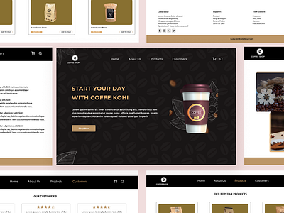 Ordering Website Coffe Kohi coffee design shop ui website