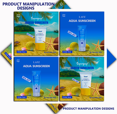 Product Manipulation designs graphic design motion graphics social media banner