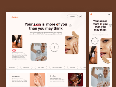 Skin care website design figma product design ui uiux design website