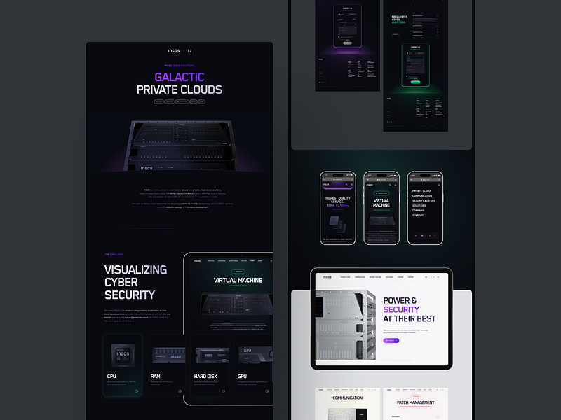 INGOS Case Study 3d models behance case study cyber security dark hardware light responsive ui web design