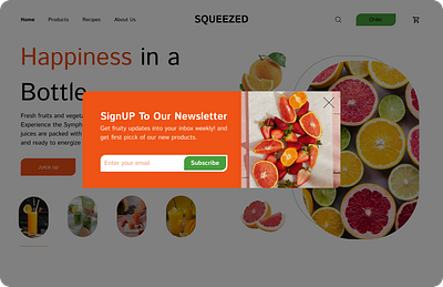 Daily UI 016 : Pop-up Overlay daily ui fruits newsletter popup subscribe ui design web web design
