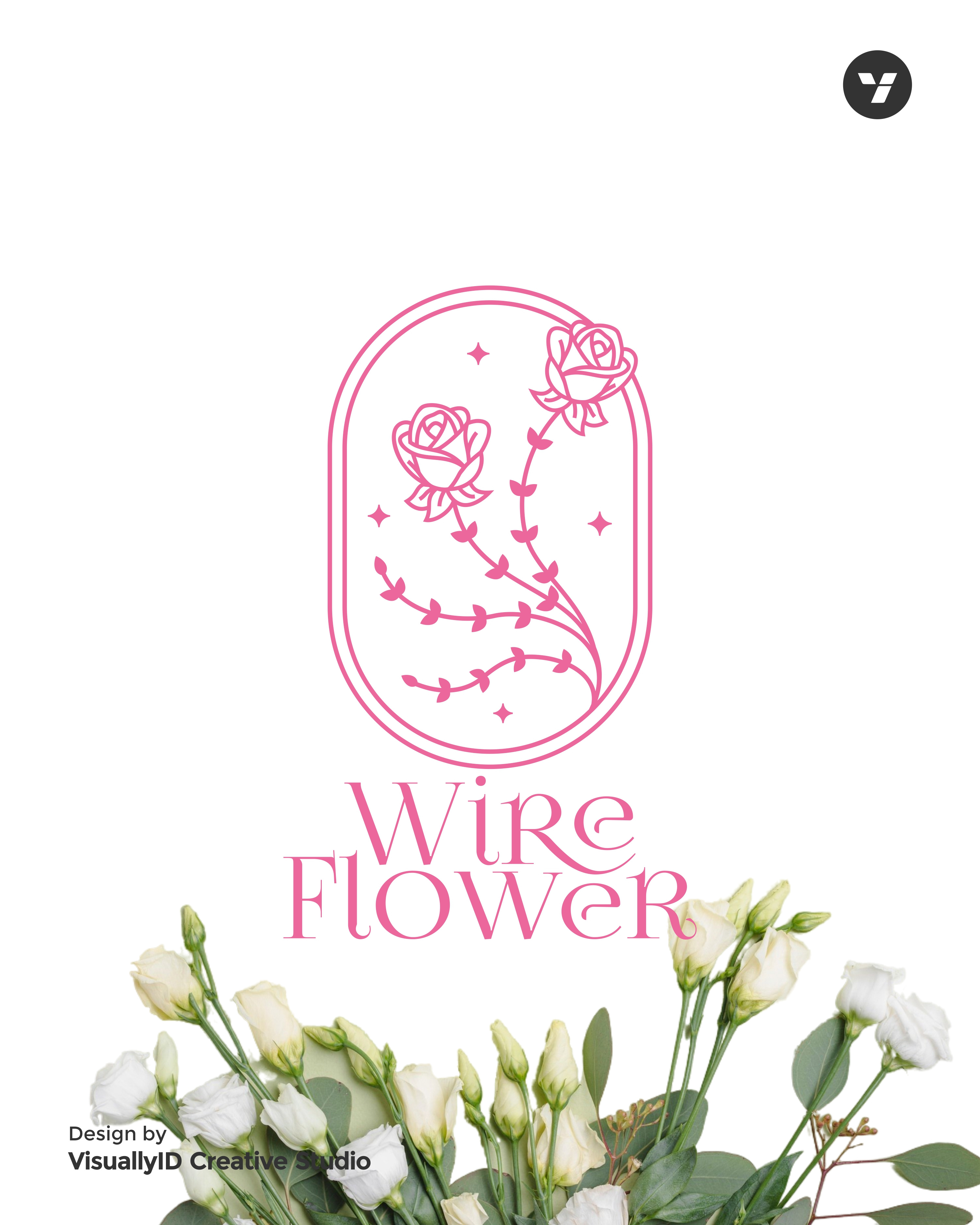 Wire Flower Logo Design aesthetic aesthetic logo beauty beauty logo bouquet bouquet logo brand identity branding design feminim feminim logo flower flower logo graphic design identity logo logo design logos monoline visual identity