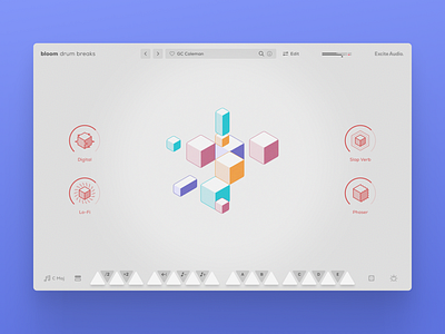 Excite Audio - Bloom Drum Breaks (2024) exciteaudio musicproduction musicsoftware ui uidesign uiux ux uxdesign