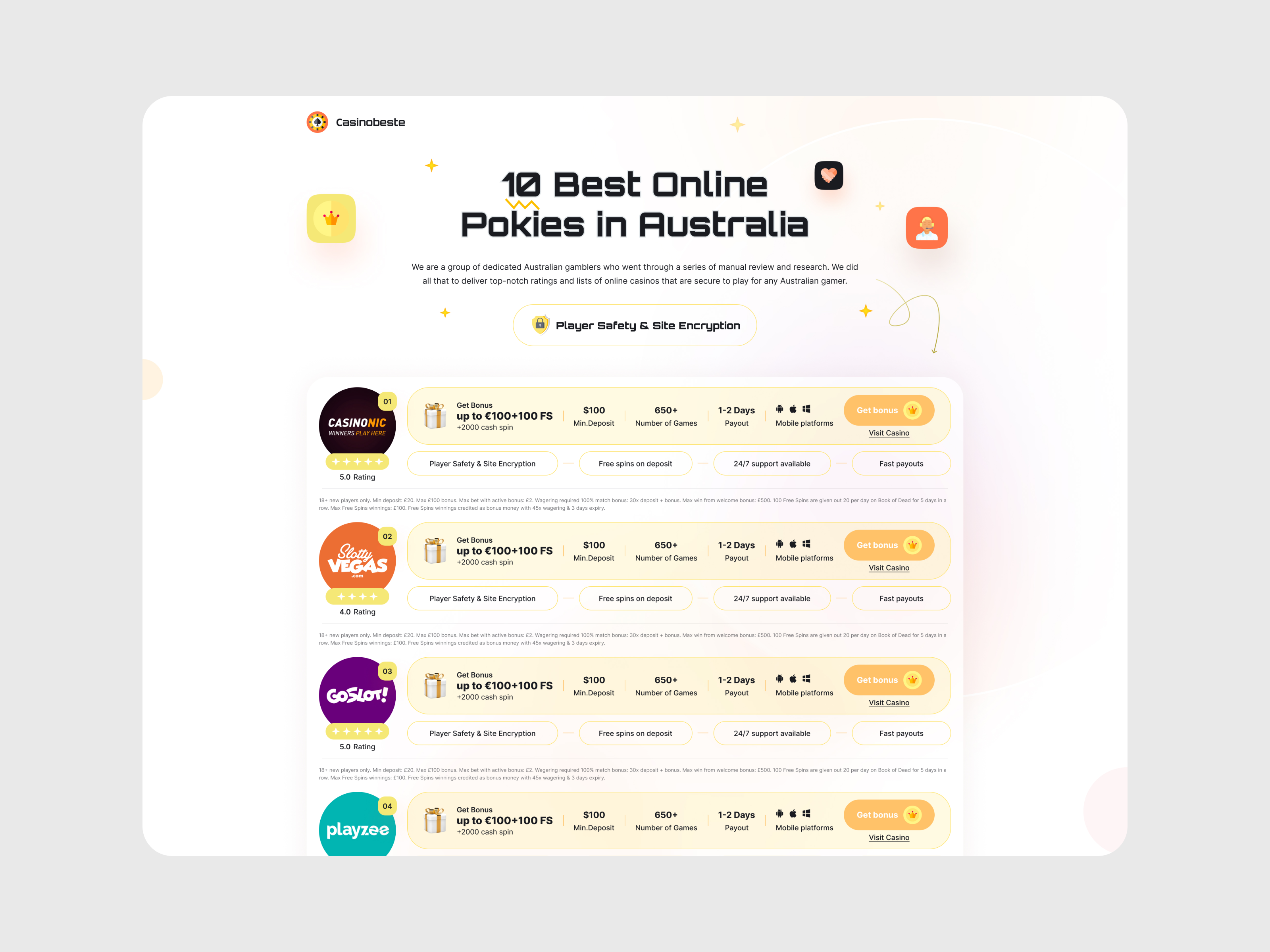 Pokies Casino - 10 Best Casinos Australia admin app automation business casino corporate dashboard gambling landing product product design sales ui ux