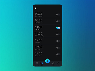 An alarm clock app interface alarm alarm clock design alarm design an alarm clock app interface clock clock design daily ui daily ui challenge daily ui challenges dark mode design gradient ui ui challenge ui design