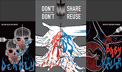 Don't Share Don't Reuse design illustration poster posterdesign