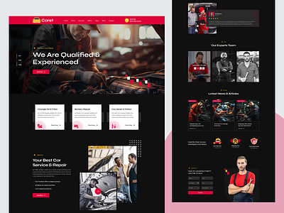 Car Repair Landing Page autofix business car car business template car design car landing page car ux ui design carcare carclinic corporate car repair mobile car repair quickrepair repairpros ux design