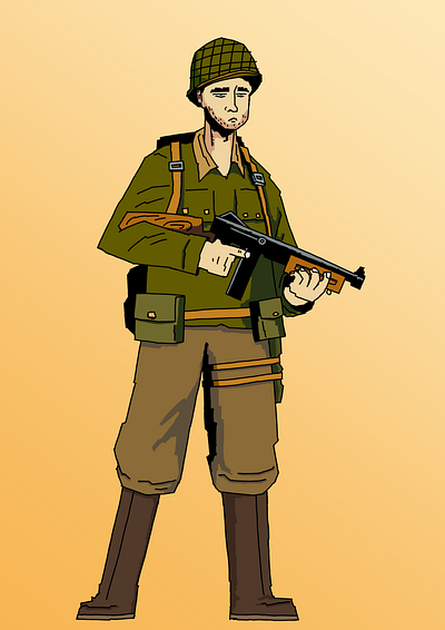 101st Airborne Paratrooper character design design illustration