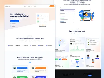 CloudNest media - landing page. design ui