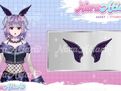 Elevate Your Model with Enchanting Purple Ears Vtuber Asset streamingaccessories