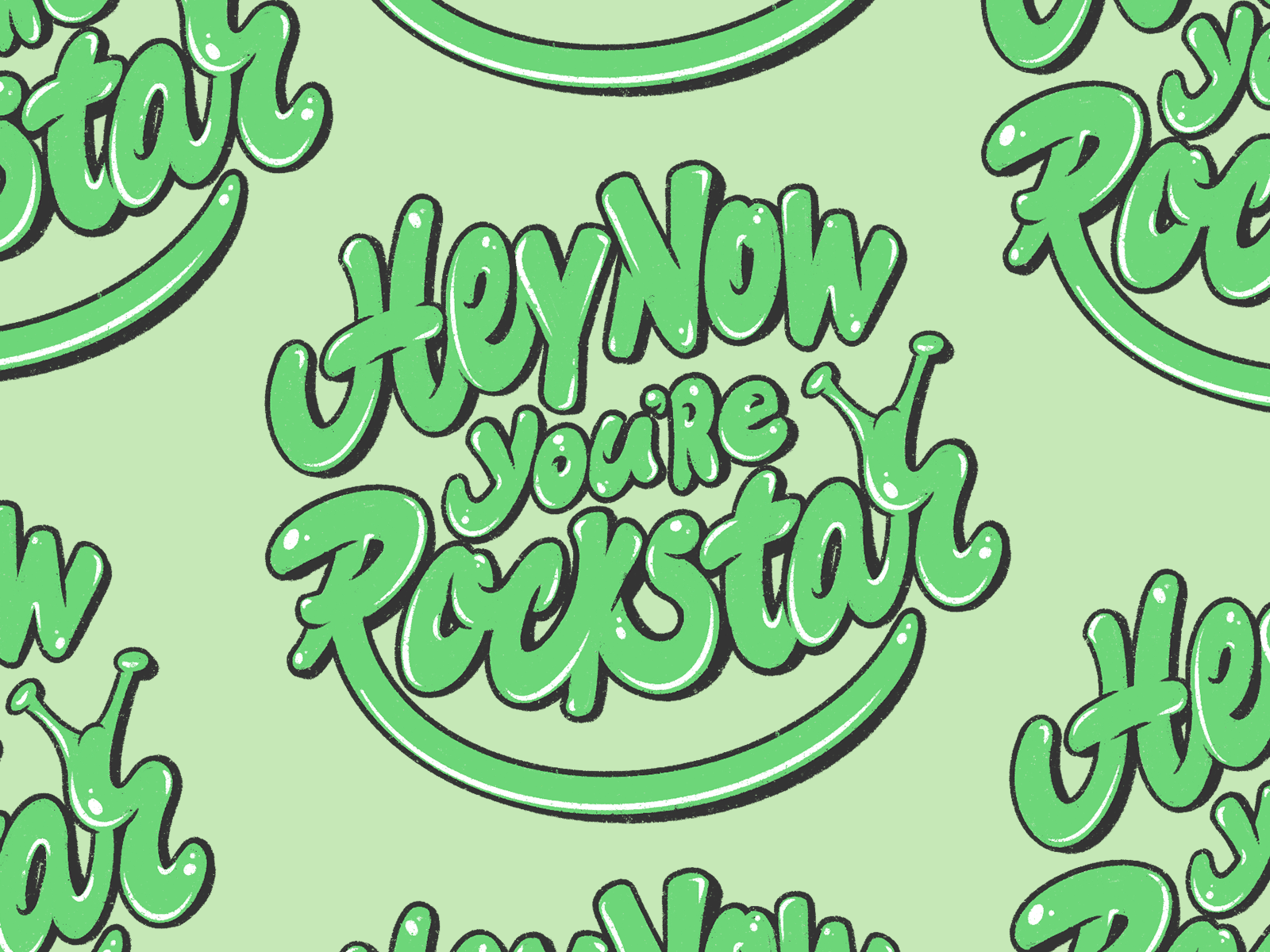 Hey Now You're Rockstar – lettering animation calligraphy illustration lettering print sketch typography