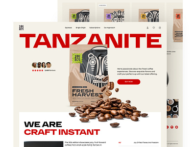 Coffee Store: Craft Instant cappuccino coffee coffee beans package shop store ui design