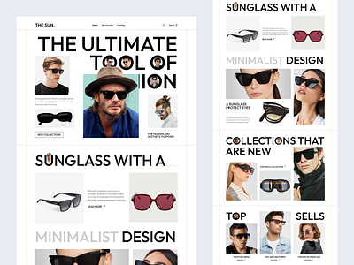 Sunglass Products Website colorful design desktop ecommerce eyewear glasses glassweare landing landing page landing page design minimal sunglass trending sunglass ui ux vintage web webdesign website website design