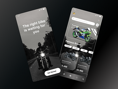 Motorcycle App Final Concept app branding business graphic design motorcycle sales store ui