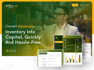 Seller Liquidation 3d admin animation branding colors dashboard design ecommerce website finance graphic design green ui layout liquidation logo modern product ui ux webdesign website