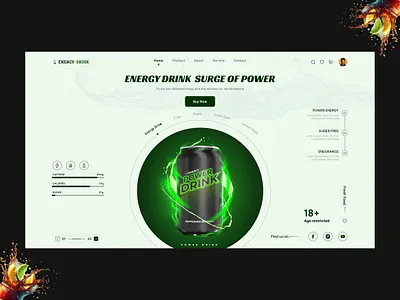Energy Drink Power Website Design branding creative design designthinking ecommercewebsite energydrink fig figmadesign graphic design herosection landingpage uiuxdesign userexperience uxresearch websitedesign