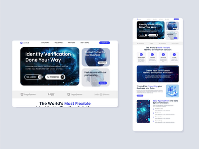 Animation - Secure Identity Verification Landing Page animation bento blue branding graphic design identity landing page security ui ux verification web design website