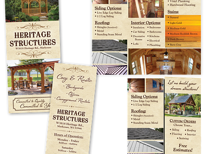 Heritage Structures Brochure branding brochure business branding color coordination design graphic design image use layout photoshop print products promotional sales small company typography