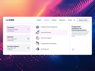 DotCMS Mega menu mega menu menu ui design uiux ux design web design