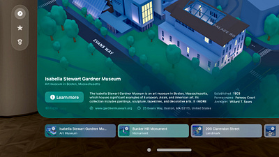 Landmarks for Apple Vision Pro app apple ar dark maps mobile museum spatial ui ux vision