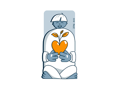 Emotional intelligence blue character design digital illustration ei emotional intelligence graphic design growth harmony heart illustration illustrator la caixa meditation mental health mindfulness psychology telefonica vector wellness