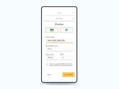 Credit card checkout 002 card cardnumber checkout dailui002 dailyui figma orange paiment phonecard