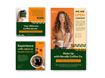 Social Media Post and Advertisement for Coffee Company ad ads advertisement branding coffee content facebook green instagram mockup social social media square static story vertical