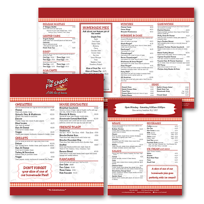 Pie Shack Menu brand identity branding color coordination design graphic design layout menu multipage print promotional product typography