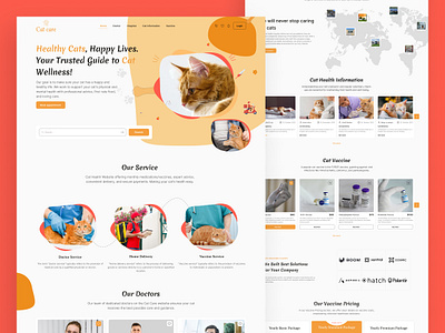 Cat Health Solution Website Design cat healthcare catcare creative designthinking ecommercewebsite inspiration landingpage problem solving productdesign rejoanrejuuix uidesigninspiration uiuxdesign figmadesign uxresearch websitedesign