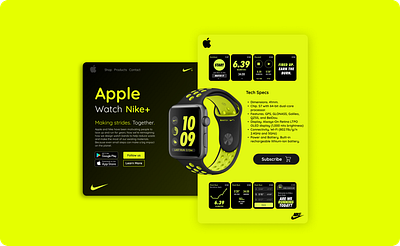 Apple Watch Nike+ 3d animation apple brand branding graphic design logo motion graphics nike smart watch ui watch